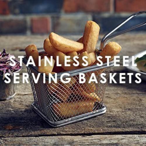 Genware Stainless Steel Serving Baskets